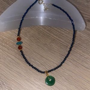 Blue Spinel & Jade Anklet